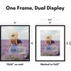 image:imageAmericanflat 8x10 Picture Frame with ShatterResistant Glass  Use as 5x7 Frame with Mat or Display 8x10 Photo Without Mat  Streamline Collection  Picture Frames for Tabletop and Wall  White  Shatterresistant glass wall or tabletop display with included easel sawtooth hangers included secure turntab backingBlack
