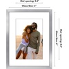 image:imageAmericanflat 8x10 Picture Frame with ShatterResistant Glass  Use as 5x7 Frame with Mat or Display 8x10 Photo Without Mat  Streamline Collection  Picture Frames for Tabletop and Wall  White  Shatterresistant glass wall or tabletop display with included easel sawtooth hangers included secure turntab backingSilver
