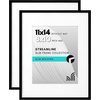 image:imageAmericanflat 8x10 Picture Frame with ShatterResistant Glass  Use as 5x7 Frame with Mat or Display 8x10 Photo Without Mat  Streamline Collection  Picture Frames for Tabletop and Wall  White  Shatterresistant glass wall or tabletop display with included easel sawtooth hangers included secure turntab backingBlack