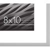 image:imageAmericanflat 8x10 Picture Frame with ShatterResistant Glass  Use as 5x7 Frame with Mat or Display 8x10 Photo Without Mat  Streamline Collection  Picture Frames for Tabletop and Wall  White  Shatterresistant glass wall or tabletop display with included easel sawtooth hangers included secure turntab backingSilver