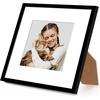 image:imageAmericanflat 8x10 Picture Frame with ShatterResistant Glass  Use as 5x7 Frame with Mat or Display 8x10 Photo Without Mat  Streamline Collection  Picture Frames for Tabletop and Wall  White  Shatterresistant glass wall or tabletop display with included easel sawtooth hangers included secure turntab backingBlack