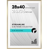 image:imageAmericanflat 8x10 Picture Frame with ShatterResistant Glass  Use as 5x7 Frame with Mat or Display 8x10 Photo Without Mat  Streamline Collection  Picture Frames for Tabletop and Wall  White  Shatterresistant glass wall or tabletop display with included easel sawtooth hangers included secure turntab backingGold