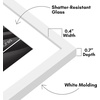 image:imageAmericanflat 8x10 Picture Frame with ShatterResistant Glass  Use as 5x7 Frame with Mat or Display 8x10 Photo Without Mat  Streamline Collection  Picture Frames for Tabletop and Wall  White  Shatterresistant glass wall or tabletop display with included easel sawtooth hangers included secure turntab backingWhite