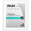 image:imageAmericanflat 8x10 Picture Frame with ShatterResistant Glass  Use as 5x7 Frame with Mat or Display 8x10 Photo Without Mat  Streamline Collection  Picture Frames for Tabletop and Wall  White  Shatterresistant glass wall or tabletop display with included easel sawtooth hangers included secure turntab backingWhite