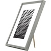 image:imageAmericanflat 8x10 Picture Frame with ShatterResistant Glass  Use as 5x7 Frame with Mat or Display 8x10 Photo Without Mat  Streamline Collection  Picture Frames for Tabletop and Wall  White  Shatterresistant glass wall or tabletop display with included easel sawtooth hangers included secure turntab backingGrey
