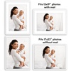 image:imageAmericanflat 8x10 Picture Frame with ShatterResistant Glass  Use as 5x7 Frame with Mat or Display 8x10 Photo Without Mat  Streamline Collection  Picture Frames for Tabletop and Wall  White  Shatterresistant glass wall or tabletop display with included easel sawtooth hangers included secure turntab backingWhite