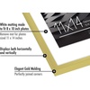 image:imageAmericanflat 8x10 Picture Frame with ShatterResistant Glass  Use as 5x7 Frame with Mat or Display 8x10 Photo Without Mat  Streamline Collection  Picture Frames for Tabletop and Wall  White  Shatterresistant glass wall or tabletop display with included easel sawtooth hangers included secure turntab backingGold