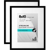 image:imageAmericanflat 8x10 Picture Frame with ShatterResistant Glass  Use as 5x7 Frame with Mat or Display 8x10 Photo Without Mat  Streamline Collection  Picture Frames for Tabletop and Wall  White  Shatterresistant glass wall or tabletop display with included easel sawtooth hangers included secure turntab backingBlack