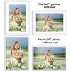 image:imageAmericanflat 8x10 Picture Frame with ShatterResistant Glass  Use as 5x7 Frame with Mat or Display 8x10 Photo Without Mat  Streamline Collection  Picture Frames for Tabletop and Wall  White  Shatterresistant glass wall or tabletop display with included easel sawtooth hangers included secure turntab backingWhite