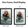 image:imageAmericanflat 8x10 Picture Frame with ShatterResistant Glass  Use as 5x7 Frame with Mat or Display 8x10 Photo Without Mat  Streamline Collection  Picture Frames for Tabletop and Wall  White  Shatterresistant glass wall or tabletop display with included easel sawtooth hangers included secure turntab backingBlack