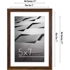 image:imageAmericanflat 8x10 Picture Frame with ShatterResistant Glass  Use as 5x7 Frame with Mat or Display 8x10 Photo Without Mat  Streamline Collection  Picture Frames for Tabletop and Wall  White  Shatterresistant glass wall or tabletop display with included easel sawtooth hangers included secure turntab backingWalnut
