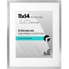image:imageAmericanflat 8x10 Picture Frame with ShatterResistant Glass  Use as 5x7 Frame with Mat or Display 8x10 Photo Without Mat  Streamline Collection  Picture Frames for Tabletop and Wall  White  Shatterresistant glass wall or tabletop display with included easel sawtooth hangers included secure turntab backingSilver
