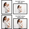 image:imageAmericanflat 8x10 Picture Frame with ShatterResistant Glass  Use as 5x7 Frame with Mat or Display 8x10 Photo Without Mat  Streamline Collection  Picture Frames for Tabletop and Wall  White  Shatterresistant glass wall or tabletop display with included easel sawtooth hangers included secure turntab backingBlack