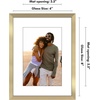 image:imageAmericanflat 8x10 Picture Frame with ShatterResistant Glass  Use as 5x7 Frame with Mat or Display 8x10 Photo Without Mat  Streamline Collection  Picture Frames for Tabletop and Wall  White  Shatterresistant glass wall or tabletop display with included easel sawtooth hangers included secure turntab backingGold