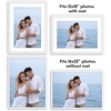 image:imageAmericanflat 8x10 Picture Frame with ShatterResistant Glass  Use as 5x7 Frame with Mat or Display 8x10 Photo Without Mat  Streamline Collection  Picture Frames for Tabletop and Wall  White  Shatterresistant glass wall or tabletop display with included easel sawtooth hangers included secure turntab backingWhite