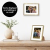 image:imageAmericanflat 8x10 Picture Frame with ShatterResistant Glass  Use as 5x7 Frame with Mat or Display 8x10 Photo Without Mat  Streamline Collection  Picture Frames for Tabletop and Wall  White  Shatterresistant glass wall or tabletop display with included easel sawtooth hangers included secure turntab backingGold