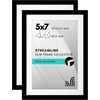 image:imageAmericanflat 8x10 Picture Frame with ShatterResistant Glass  Use as 5x7 Frame with Mat or Display 8x10 Photo Without Mat  Streamline Collection  Picture Frames for Tabletop and Wall  White  Shatterresistant glass wall or tabletop display with included easel sawtooth hangers included secure turntab backingBlack