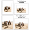 image:imageAmericanflat 8x10 Picture Frame with ShatterResistant Glass  Use as 5x7 Frame with Mat or Display 8x10 Photo Without Mat  Streamline Collection  Picture Frames for Tabletop and Wall  White  Shatterresistant glass wall or tabletop display with included easel sawtooth hangers included secure turntab backingWhite