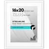 image:imageAmericanflat 8x10 Picture Frame with ShatterResistant Glass  Use as 5x7 Frame with Mat or Display 8x10 Photo Without Mat  Streamline Collection  Picture Frames for Tabletop and Wall  White  Shatterresistant glass wall or tabletop display with included easel sawtooth hangers included secure turntab backingWhite