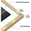 image:imageAmericanflat 8x10 Picture Frame with ShatterResistant Glass  Use as 5x7 Frame with Mat or Display 8x10 Photo Without Mat  Streamline Collection  Picture Frames for Tabletop and Wall  White  Shatterresistant glass wall or tabletop display with included easel sawtooth hangers included secure turntab backingGold
