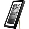 image:imageAmericanflat 8x10 Picture Frame with ShatterResistant Glass  Use as 5x7 Frame with Mat or Display 8x10 Photo Without Mat  Streamline Collection  Picture Frames for Tabletop and Wall  White  Shatterresistant glass wall or tabletop display with included easel sawtooth hangers included secure turntab backingBlack
