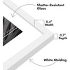 image:imageAmericanflat 8x10 Picture Frame with ShatterResistant Glass  Use as 5x7 Frame with Mat or Display 8x10 Photo Without Mat  Streamline Collection  Picture Frames for Tabletop and Wall  White  Shatterresistant glass wall or tabletop display with included easel sawtooth hangers included secure turntab backingWhite