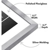 image:imageAmericanflat 8x10 Picture Frame with ShatterResistant Glass  Use as 5x7 Frame with Mat or Display 8x10 Photo Without Mat  Streamline Collection  Picture Frames for Tabletop and Wall  White  Shatterresistant glass wall or tabletop display with included easel sawtooth hangers included secure turntab backingSilver