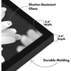 image:imageAmericanflat 8x10 Picture Frame with ShatterResistant Glass  Use as 5x7 Frame with Mat or Display 8x10 Photo Without Mat  Streamline Collection  Picture Frames for Tabletop and Wall  White  Shatterresistant glass wall or tabletop display with included easel sawtooth hangers included secure turntab backingBlack