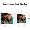 image:imageAmericanflat 8x10 Picture Frame with ShatterResistant Glass  Use as 5x7 Frame with Mat or Display 8x10 Photo Without Mat  Streamline Collection  Picture Frames for Tabletop and Wall  White  Shatterresistant glass wall or tabletop display with included easel sawtooth hangers included secure turntab backingWhite