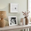 image:imageAmericanflat 8x10 Picture Frame with ShatterResistant Glass  Use as 5x7 Frame with Mat or Display 8x10 Photo Without Mat  Streamline Collection  Picture Frames for Tabletop and Wall  White  Shatterresistant glass wall or tabletop display with included easel sawtooth hangers included secure turntab backingWhite