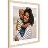 image:imageAmericanflat 8x8 Picture Frame  Matted to 5x5  Engineered Wood  White  Shatterresistant glass wall or tabletop display with included easel sawtooth hangers included secure turntab backingNatural Oak