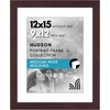 image:imageAmericanflat 8x8 Picture Frame  Matted to 5x5  Engineered Wood  White  Shatterresistant glass wall or tabletop display with included easel sawtooth hangers included secure turntab backingMahogany