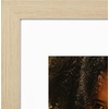 image:imageAmericanflat 8x8 Picture Frame  Matted to 5x5  Engineered Wood  White  Shatterresistant glass wall or tabletop display with included easel sawtooth hangers included secure turntab backingNatural Oak