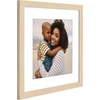 image:imageAmericanflat 8x8 Picture Frame  Matted to 5x5  Engineered Wood  White  Shatterresistant glass wall or tabletop display with included easel sawtooth hangers included secure turntab backingNatural Oak