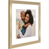 image:imageAmericanflat 8x8 Picture Frame  Matted to 5x5  Engineered Wood  White  Shatterresistant glass wall or tabletop display with included easel sawtooth hangers included secure turntab backingGold