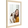 image:imageAmericanflat 8x8 Picture Frame  Matted to 5x5  Engineered Wood  White  Shatterresistant glass wall or tabletop display with included easel sawtooth hangers included secure turntab backingNatural Oak