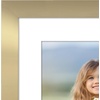 image:imageAmericanflat 8x8 Picture Frame  Matted to 5x5  Engineered Wood  White  Shatterresistant glass wall or tabletop display with included easel sawtooth hangers included secure turntab backingGold