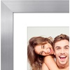 image:imageAmericanflat 8x8 Picture Frame  Matted to 5x5  Engineered Wood  White  Shatterresistant glass wall or tabletop display with included easel sawtooth hangers included secure turntab backingSilver