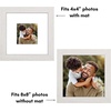 image:imageAmericanflat 8x8 Picture Frame  Matted to 5x5  Engineered Wood  White  Shatterresistant glass wall or tabletop display with included easel sawtooth hangers included secure turntab backingWhite