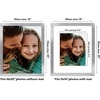 image:imageAmericanflat 8x8 Picture Frame  Matted to 5x5  Engineered Wood  White  Shatterresistant glass wall or tabletop display with included easel sawtooth hangers included secure turntab backingSilver