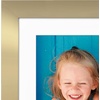 image:imageAmericanflat 8x8 Picture Frame  Matted to 5x5  Engineered Wood  White  Shatterresistant glass wall or tabletop display with included easel sawtooth hangers included secure turntab backingGold