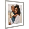 image:imageAmericanflat 8x8 Picture Frame  Matted to 5x5  Engineered Wood  White  Shatterresistant glass wall or tabletop display with included easel sawtooth hangers included secure turntab backingGrey Wood