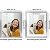 image:imageAmericanflat 8x8 Picture Frame  Matted to 5x5  Engineered Wood  White  Shatterresistant glass wall or tabletop display with included easel sawtooth hangers included secure turntab backingSilver