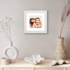 image:imageAmericanflat 8x8 Picture Frame  Matted to 5x5  Engineered Wood  White  Shatterresistant glass wall or tabletop display with included easel sawtooth hangers included secure turntab backingWhite