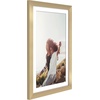 image:imageAmericanflat 8x8 Picture Frame  Matted to 5x5  Engineered Wood  White  Shatterresistant glass wall or tabletop display with included easel sawtooth hangers included secure turntab backingGold