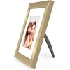 image:imageAmericanflat 8x8 Picture Frame  Matted to 5x5  Engineered Wood  White  Shatterresistant glass wall or tabletop display with included easel sawtooth hangers included secure turntab backingGold