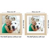 image:imageAmericanflat 8x8 Picture Frame  Matted to 5x5  Engineered Wood  White  Shatterresistant glass wall or tabletop display with included easel sawtooth hangers included secure turntab backingNatural Oak