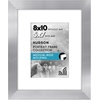 image:imageAmericanflat 8x8 Picture Frame  Matted to 5x5  Engineered Wood  White  Shatterresistant glass wall or tabletop display with included easel sawtooth hangers included secure turntab backingSilver