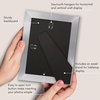 image:imageAmericanflat 8x8 Picture Frame  Matted to 5x5  Engineered Wood  White  Shatterresistant glass wall or tabletop display with included easel sawtooth hangers included secure turntab backingSilver