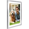 image:imageAmericanflat 8x8 Picture Frame  Matted to 5x5  Engineered Wood  White  Shatterresistant glass wall or tabletop display with included easel sawtooth hangers included secure turntab backingSilver